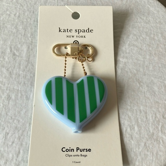 Kate Spade: Blue & Green Heart Coin Purse - Picture 1 of 14